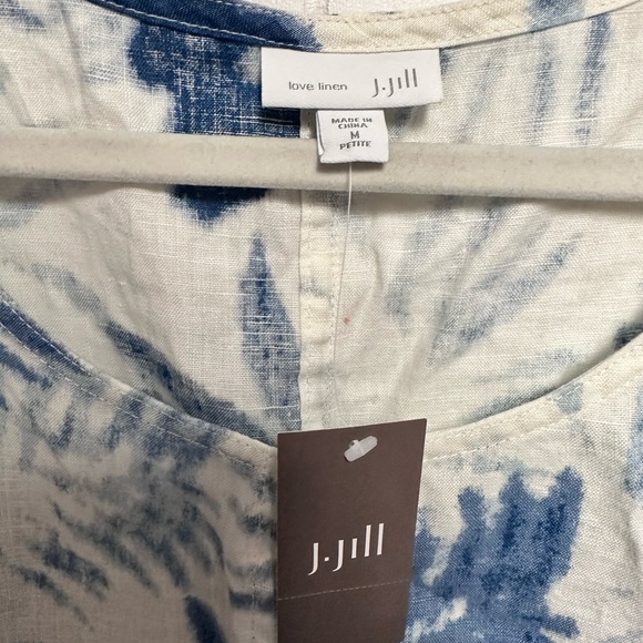 NWT! - J.Jill Linen Sleeveless Dress in Tropical Print - Medium Petite - Picture 3 of 3